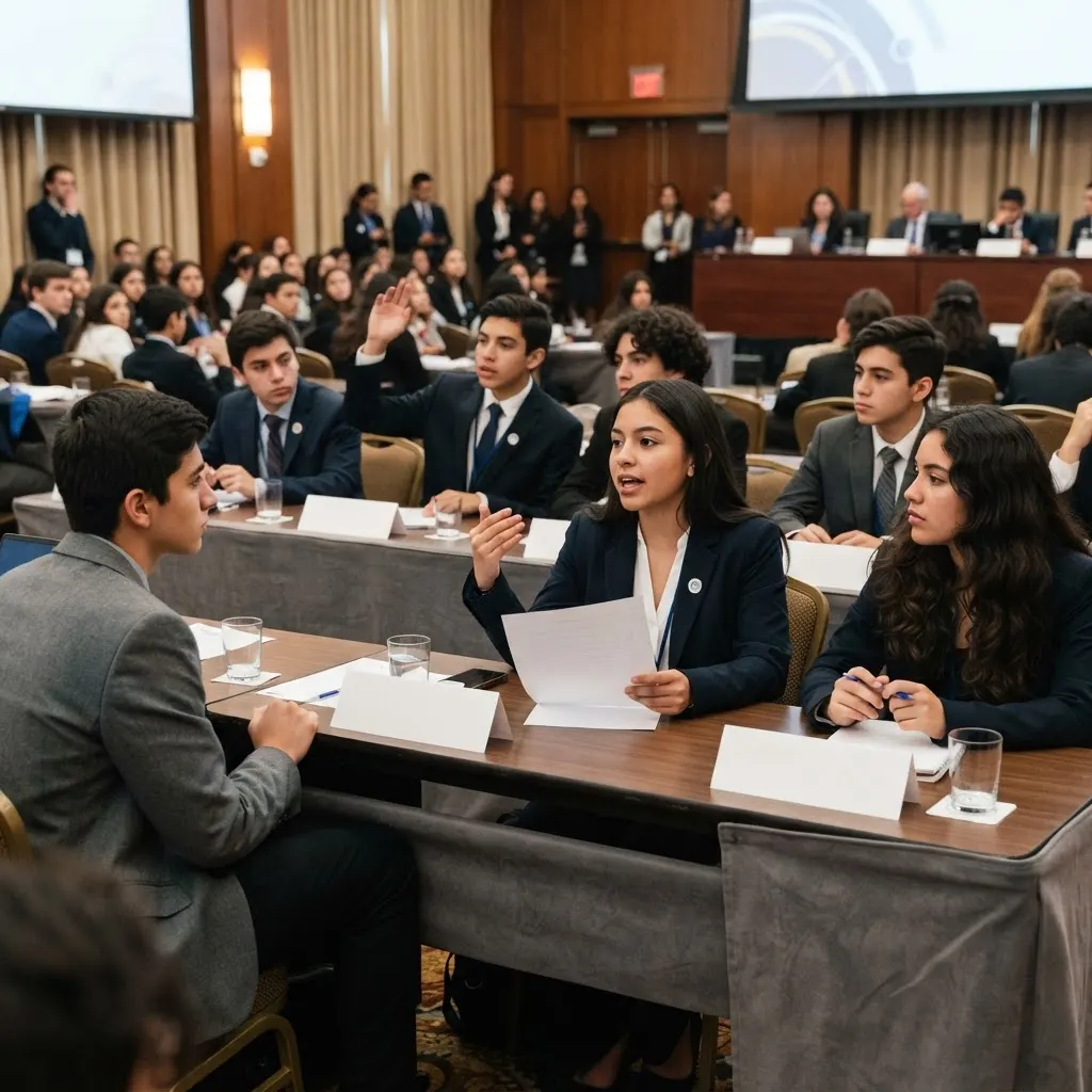 Delegados en debate durante el SATMUN